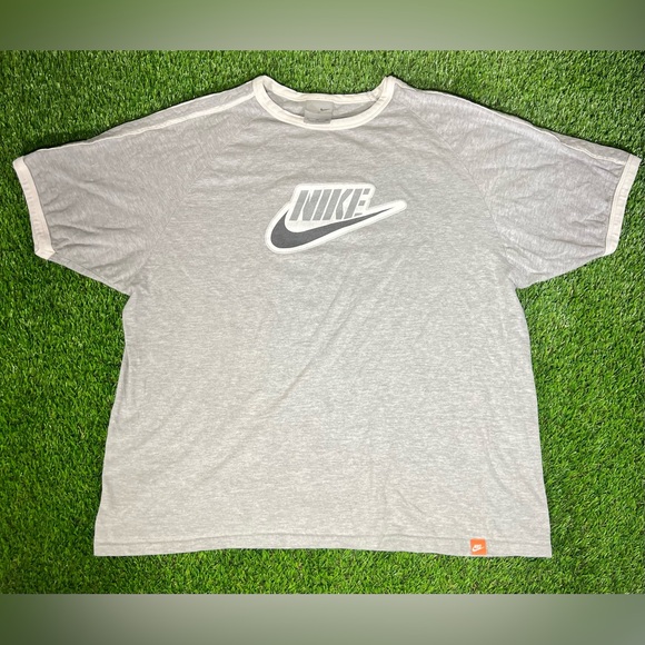 VTG Nike Mens Shirt Size XLarge Gray Y2K Ringer Tee Swoosh Logo Short Sleeve XL - Picture 1 of 7